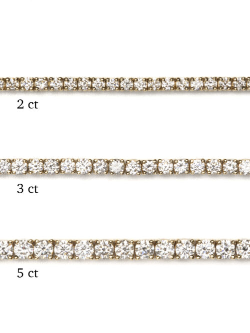 Trotters 18ct Yellow Gold 5ct Natural Diamond Tennis Bracelet