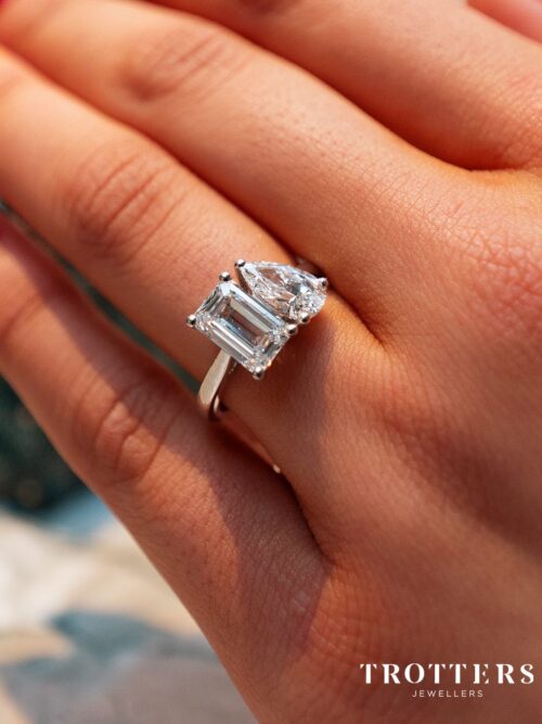 Trotters Platinum Dual Lab Grown Diamond Ring Toi Et Moi