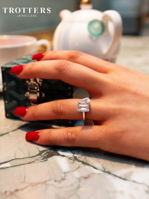 Trotters Platinum Dual Lab Grown Diamond Ring Toi Et Moi