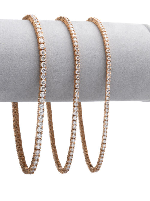 Trotters 18ct Rose Gold 3ct Natural Diamond  Tennis Bracelet