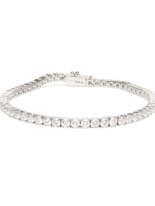 Trotters 14ct White Gold 6ct Lab Grown Diamond Tennis Bracelet