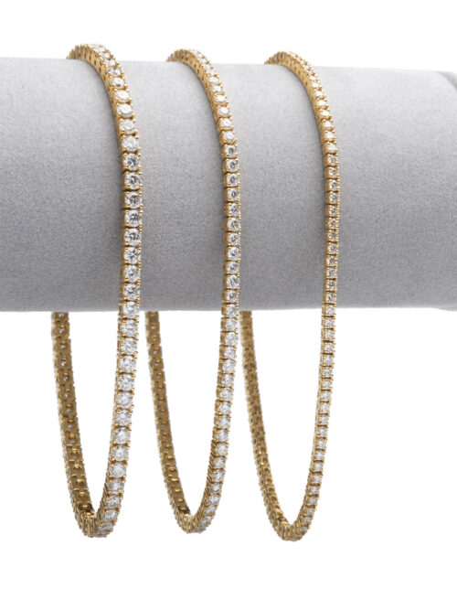 Trotters 18ct Yellow Gold 5ct Natural Diamond Tennis Bracelet
