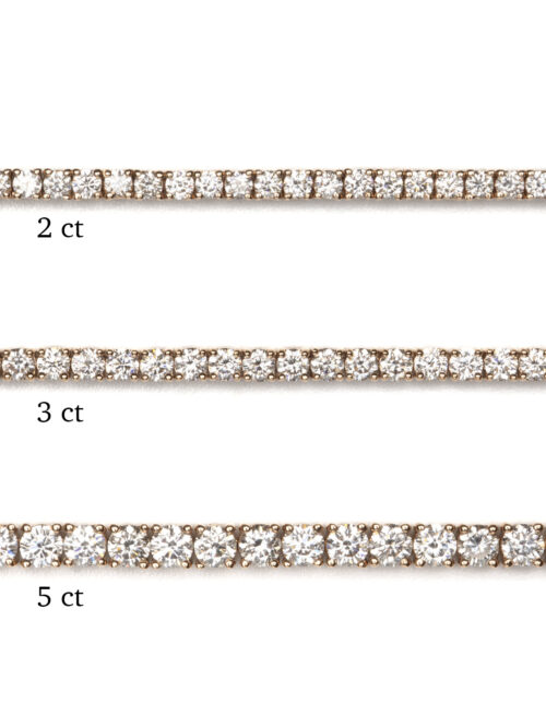 Trotters 18ct Rose Gold 3ct Natural Diamond  Tennis Bracelet