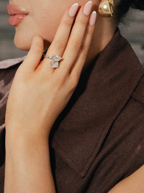 Trotters Platinum 4.06ct Toi Et Moi Lab Grown Diamond Ring