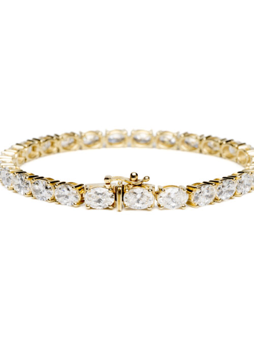 Trotters 9ct Yellow Gold 14ct Lab Grown Diamond Tennis Bracelet