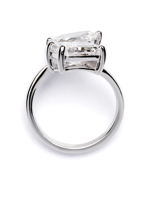 Trotters Platinum 4.06ct Toi Et Moi Lab Grown Diamond Ring