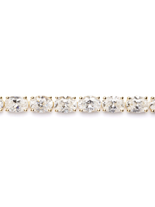 Trotters 9ct Yellow Gold 17.80ct Lab Grown Diamond Tennis Bracelet