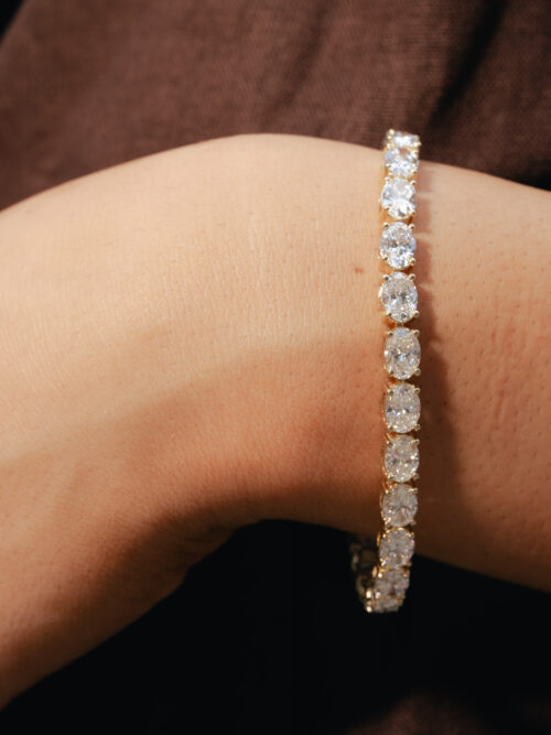 Trotters 9ct Yellow Gold 17.80ct Lab Grown Diamond Tennis Bracelet