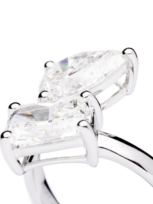 Trotters Platinum 4.06ct Toi Et Moi Lab Grown Diamond Ring