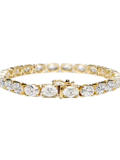 Trotters 9ct Yellow Gold 17.80ct Lab Grown Diamond Tennis Bracelet