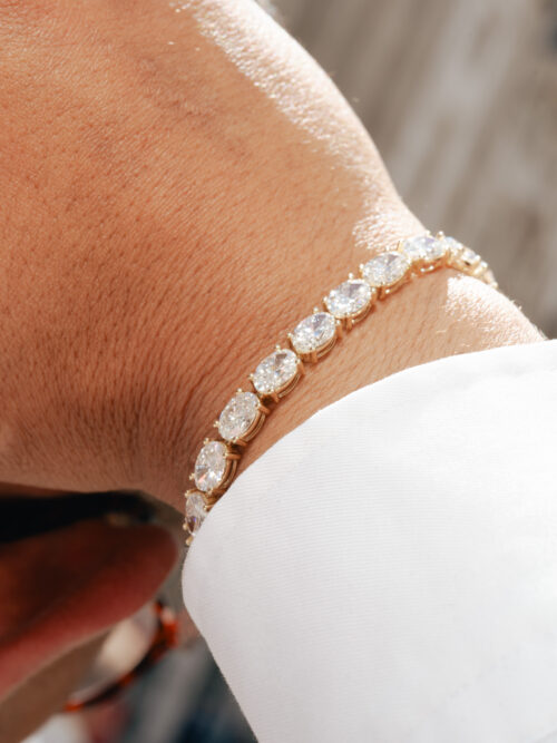 Trotters 9ct Yellow Gold 22ct Lab Grown Diamond Tennis Bracelet