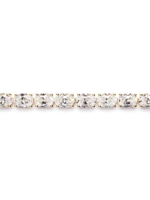 Trotters 9ct Yellow Gold 14ct Lab Grown Diamond Tennis Bracelet