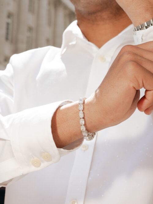 Trotters 9ct White Gold 22ct Lab Grown Diamond Tennis Bracelet