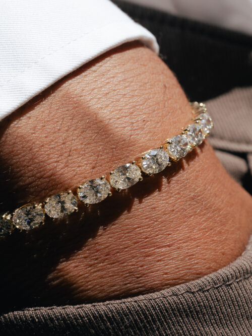Trotters 9ct Yellow Gold 17.80ct Lab Grown Diamond Tennis Bracelet