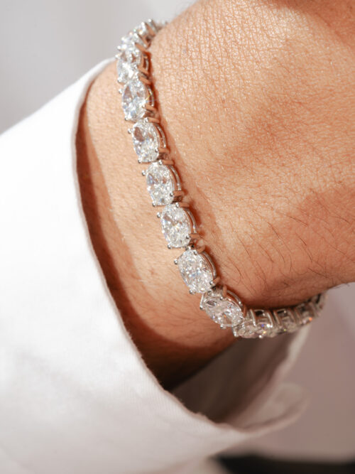 Trotters 9ct White Gold 22ct Lab Grown Diamond Tennis Bracelet