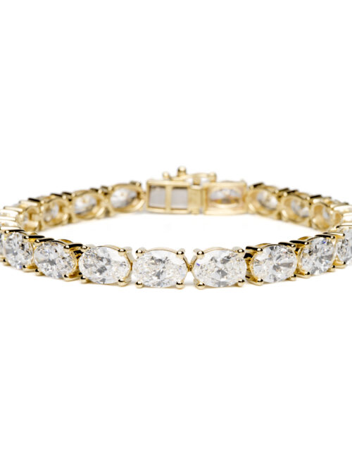 Trotters 9ct Yellow Gold 22ct Lab Grown Diamond Tennis Bracelet