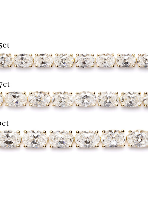 Trotters 9ct Yellow Gold 14ct Lab Grown Diamond Tennis Bracelet