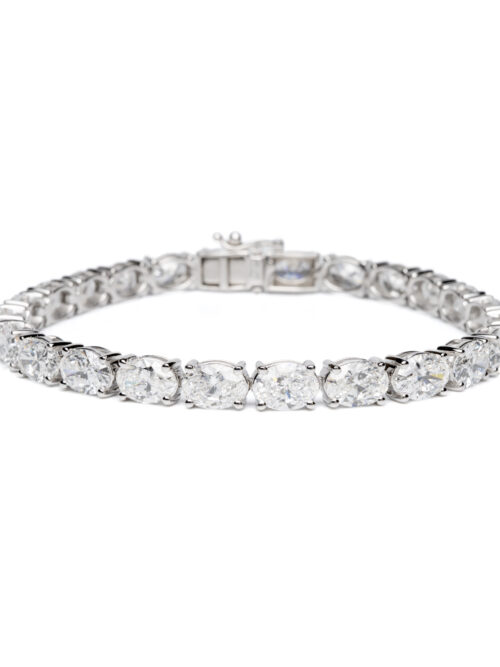 Trotters 9ct White Gold 17.80ct Lab Grown Diamond Tennis Bracelet
