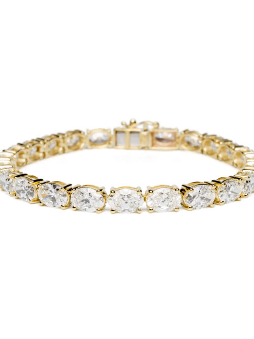 Trotters 9ct Yellow Gold 17.80ct Lab Grown Diamond Tennis Bracelet