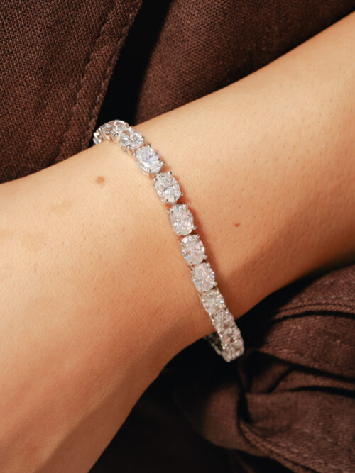 Trotters 9ct White Gold 17.80ct Lab Grown Diamond Tennis Bracelet