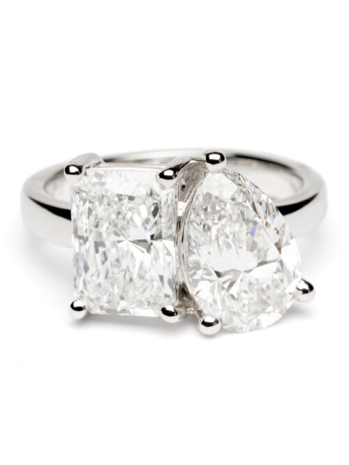 Trotters Platinum 4.13 Ct Toi Et Moi Lab Grown Diamond Ring