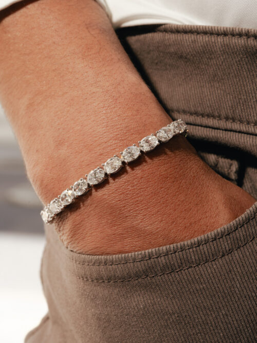 Trotters 9ct White Gold 17.80ct Lab Grown Diamond Tennis Bracelet