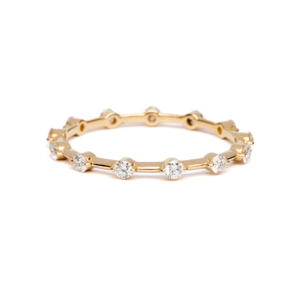 Trotters Yellow Gold Lab Grown Diamond Eternity Ring 13/0.33ct