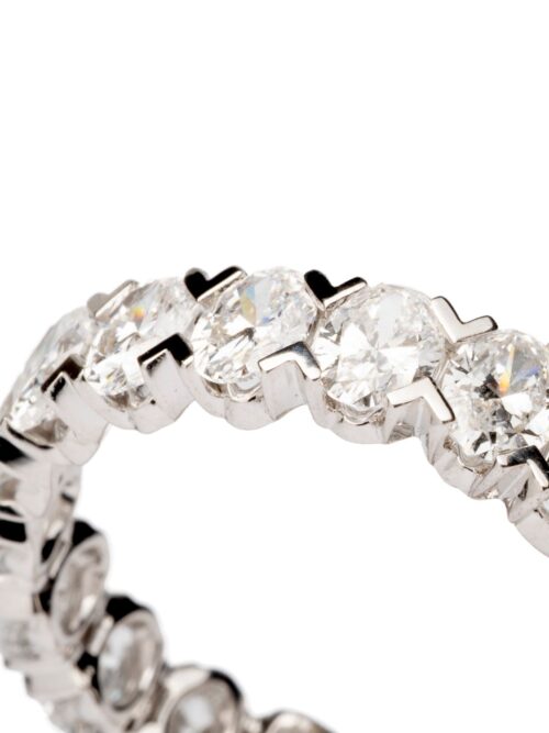 Trotters 9ct White Gold 2.43ct Emerald Cut And 1.47ct Oval Cut Lab Grown Diamond Eternity Ring