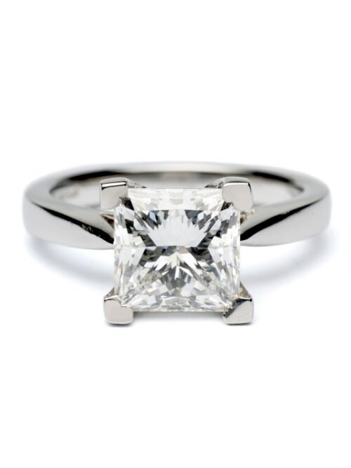 Trotters Platinum 2.45ct Princess Cut Lab Grown Diamond Ring
