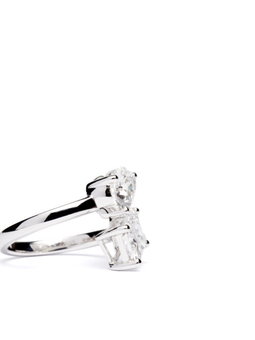 Trotters Platinum 4.09ct Toi Et Moi Lab Grown Diamond Ring