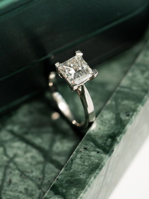 Trotters Platinum 2.45ct Princess Cut Lab Grown Diamond Ring