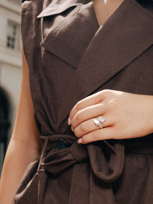 Trotters Platinum 4.09ct Toi Et Moi Lab Grown Diamond Ring