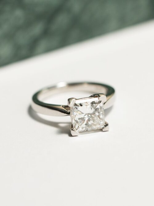 Trotters Platinum 2.45ct Princess Cut Lab Grown Diamond Ring