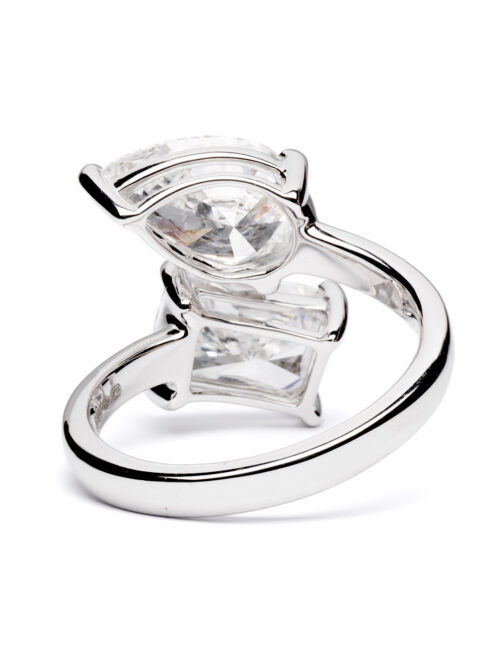 Trotters Platinum 4.09ct Toi Et Moi Lab Grown Diamond Ring