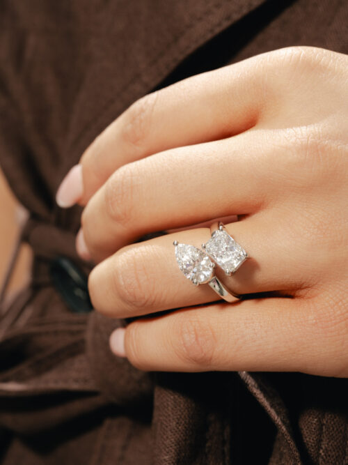 Trotters Platinum 4.09ct Toi Et Moi Lab Grown Diamond Ring