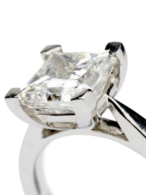 Trotters Platinum 2.45ct Princess Cut Lab Grown Diamond Ring