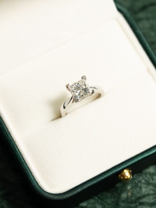 Trotters Platinum 2.45ct Princess Cut Lab Grown Diamond Ring